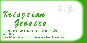 krisztian geosits business card